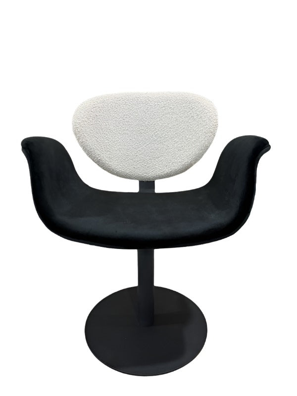 Black and white tulip midi chair