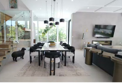 Conan Wood Dining Armchair Chair in Black and White