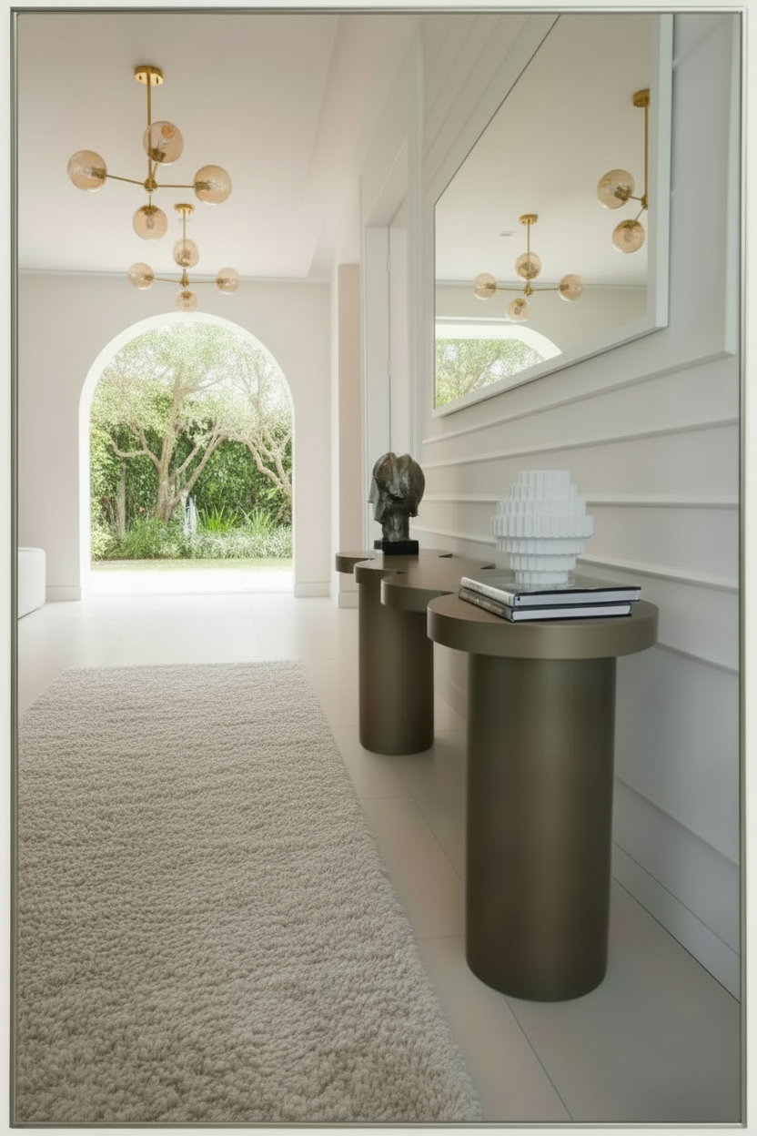 Modern Irregular Shape Nuage Console Table in Brass