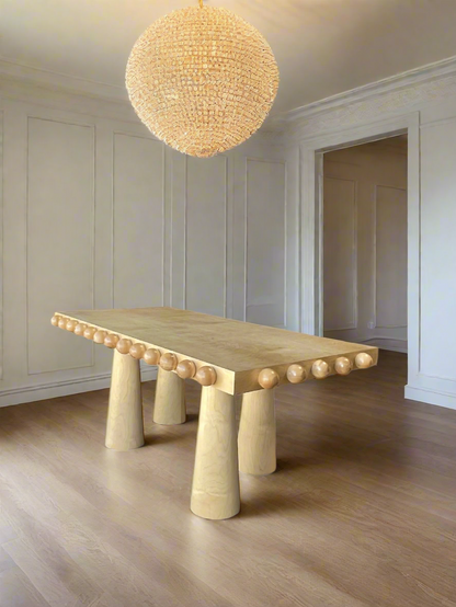 Dot Rectangular Wood Dining Table in Light Oak