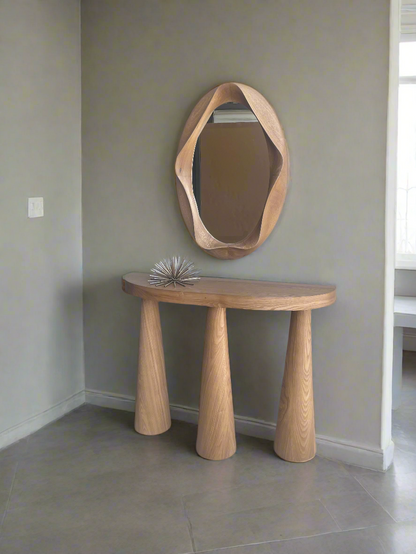 Alinda Cone Legs Console Table and Mirror Set