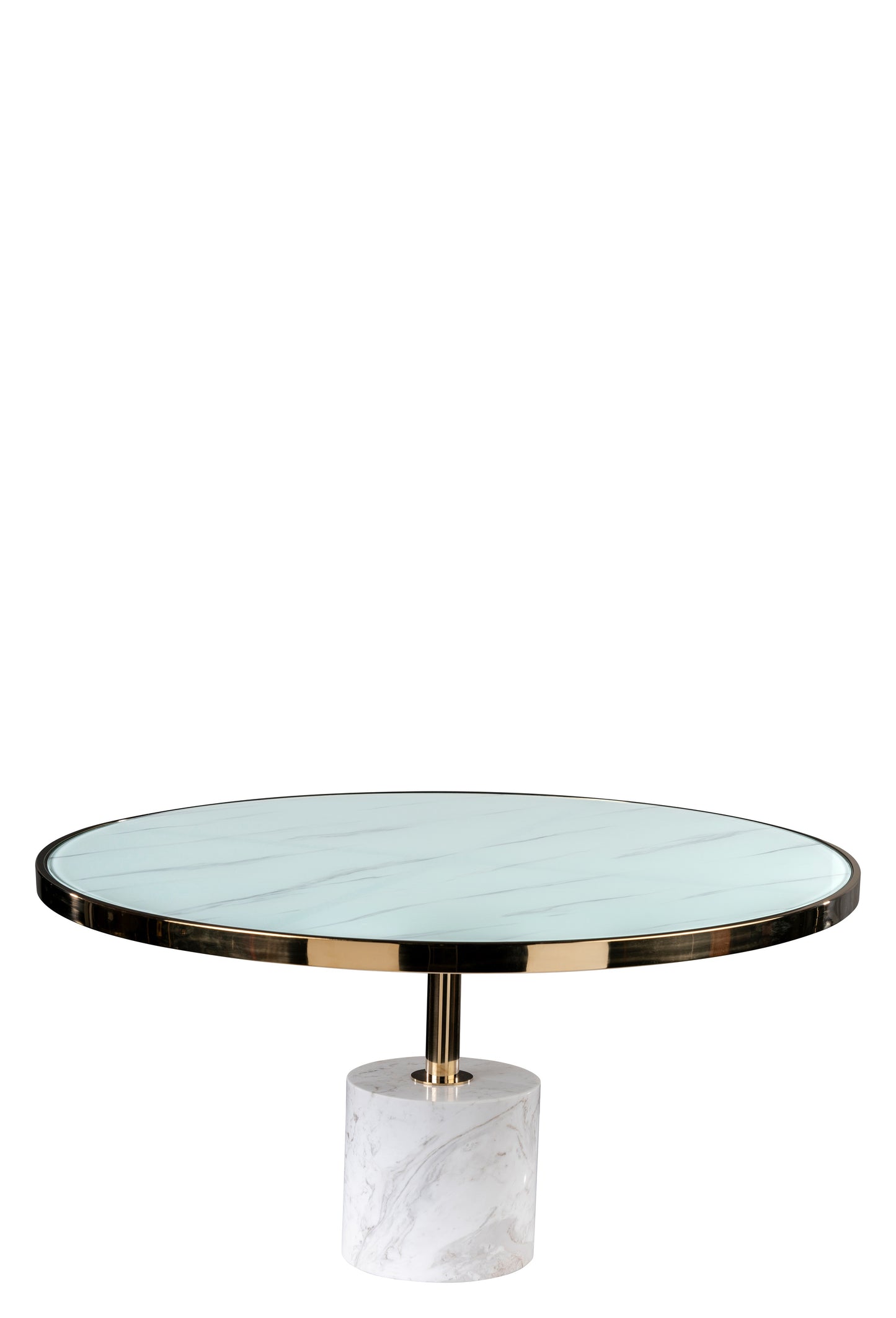 Kaia Marble Base Coffee Table Set-White and Gold