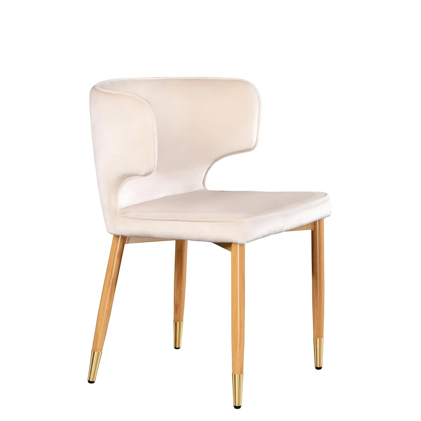 curved white dining chair