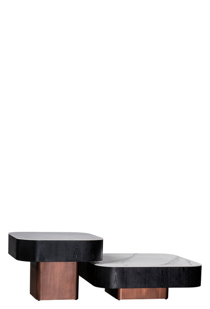 Styles Ceramic Top Set of 2 Coffee Table Set with Storage