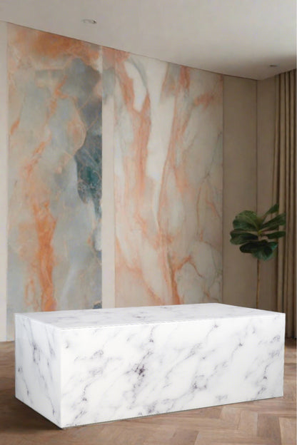 faux marble coffee table white