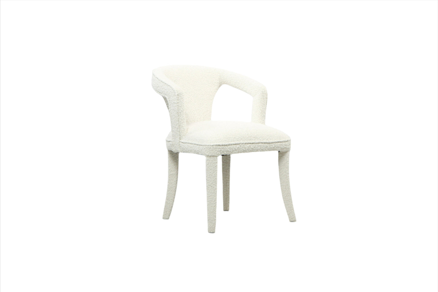 Swift Boucle Dining Armchair Chair in White