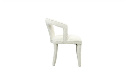 Swift Boucle Dining Armchair Chair in White