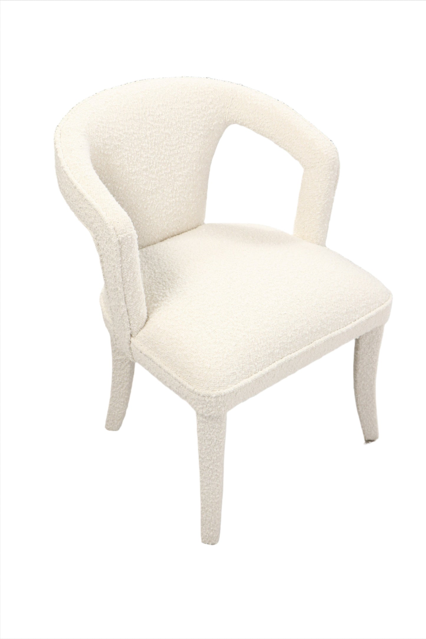 Swift Boucle Dining Armchair Chair in White