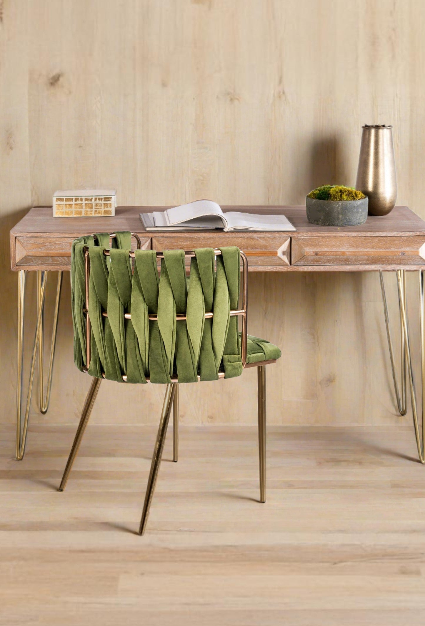 modern teen desk with gold legs