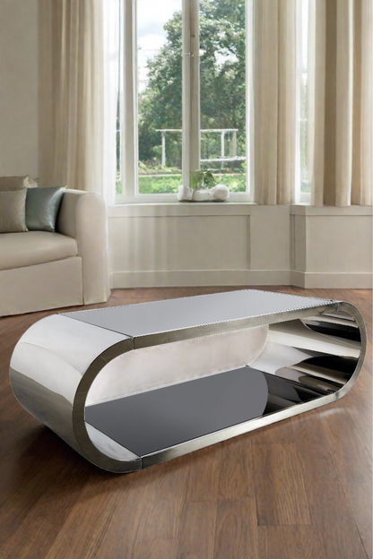 luxury coffee table in chrome