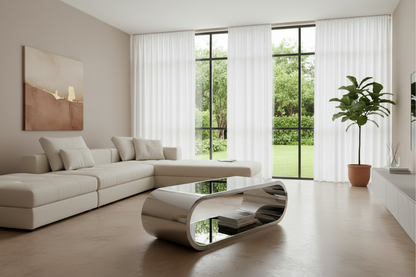 Pia Modern Coffee Table in Chrome