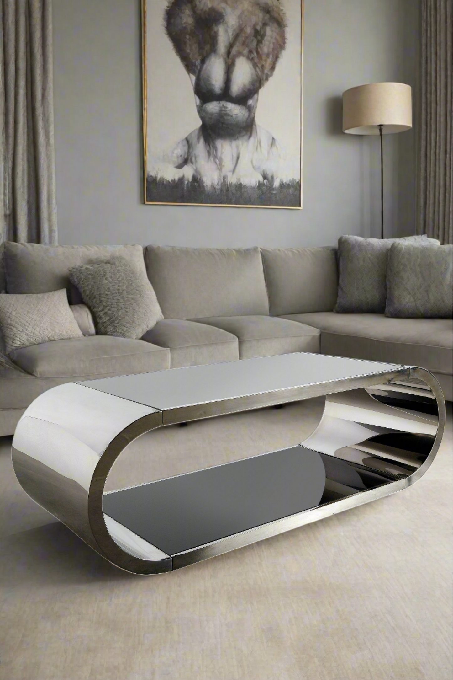 modern silver coffee table