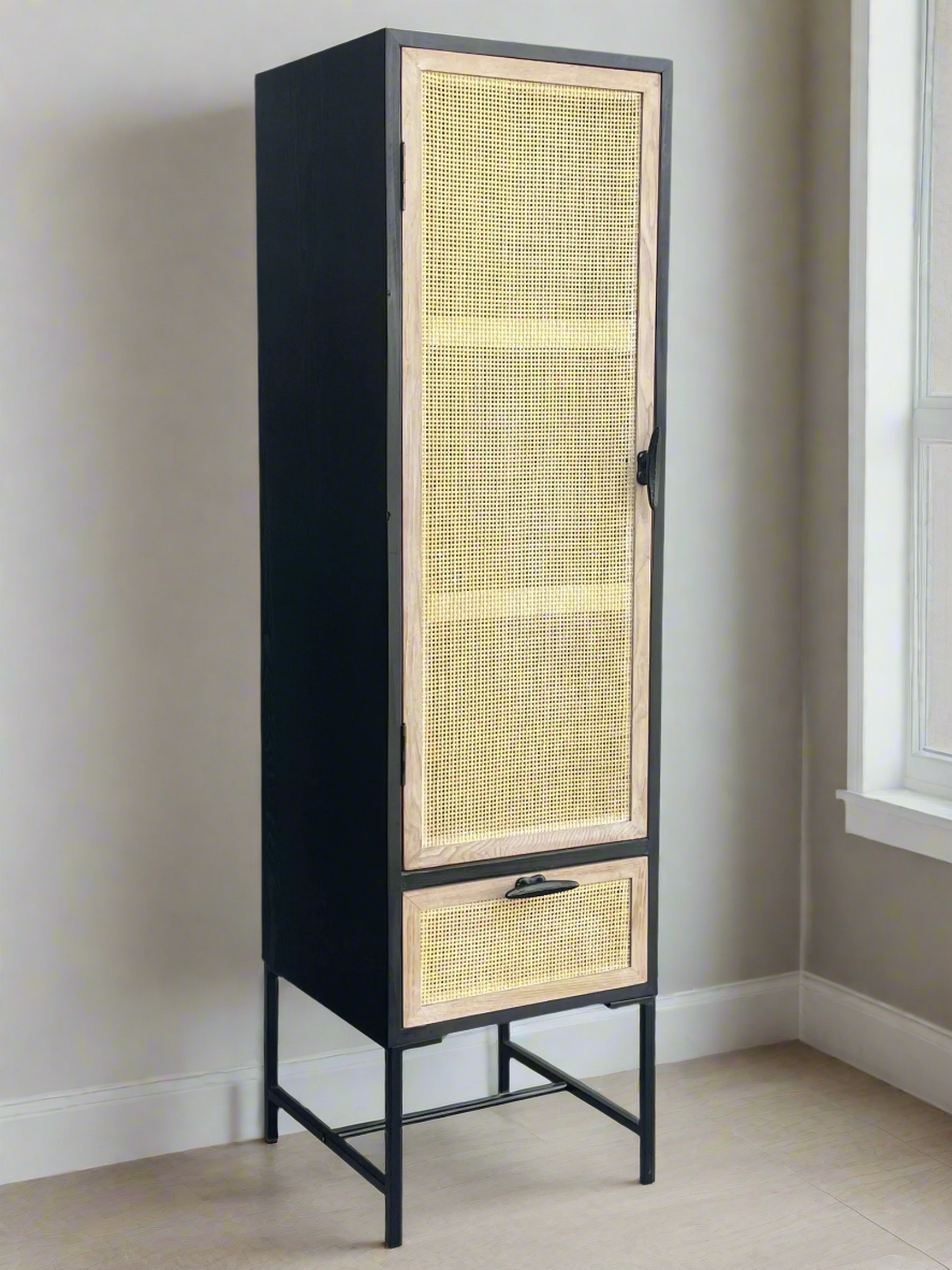 Black tall narrow cabinet