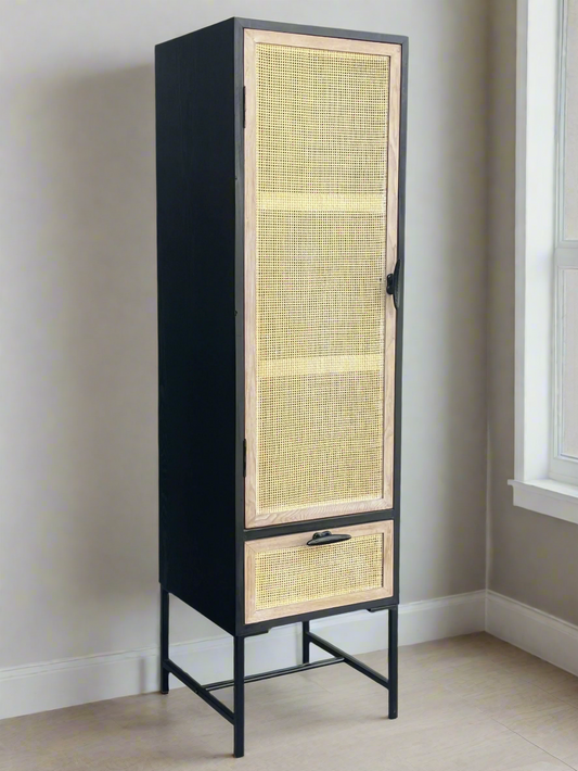 Black tall narrow cabinet