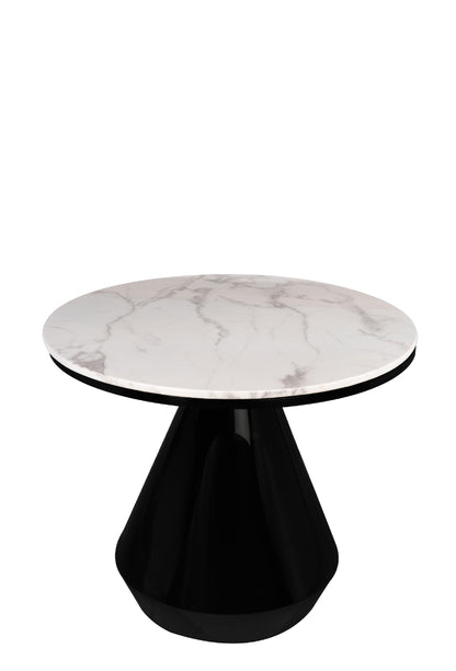 Gigi Marble Top Indoor Outdoor Bistro Table in Black