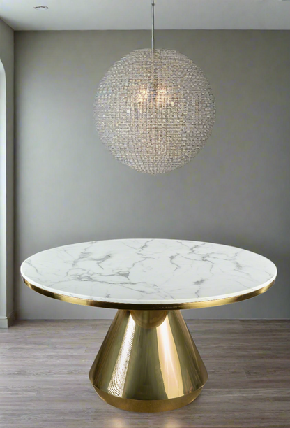 marble top round dining table