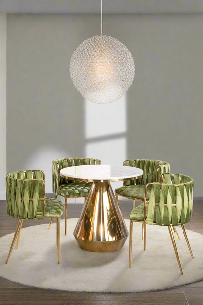 gold dining set for 4