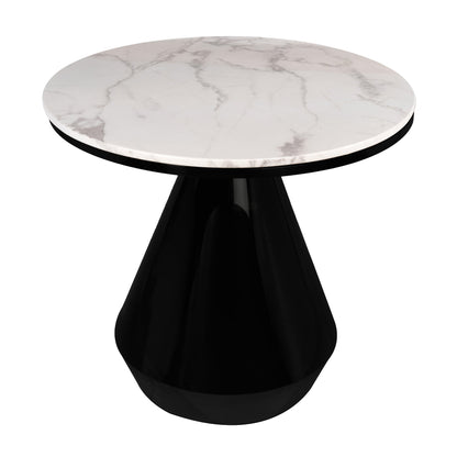 Bennett Marble Top Bistro Dining Table Set for 4  in Black and White