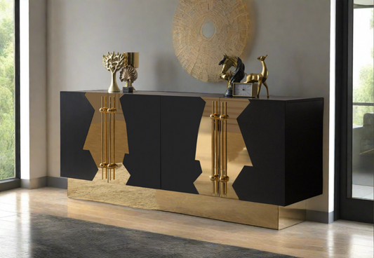 black and gold contemporary sideboard credenza