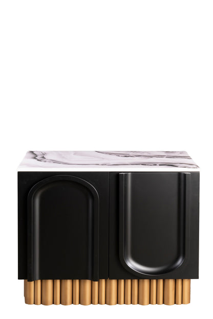 Cara 36"w Nightstand in Black and Gold