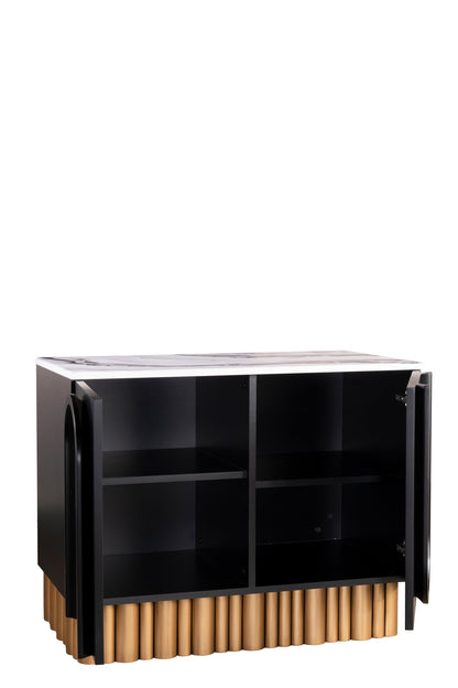 Cara 36"w Nightstand in Black and Gold