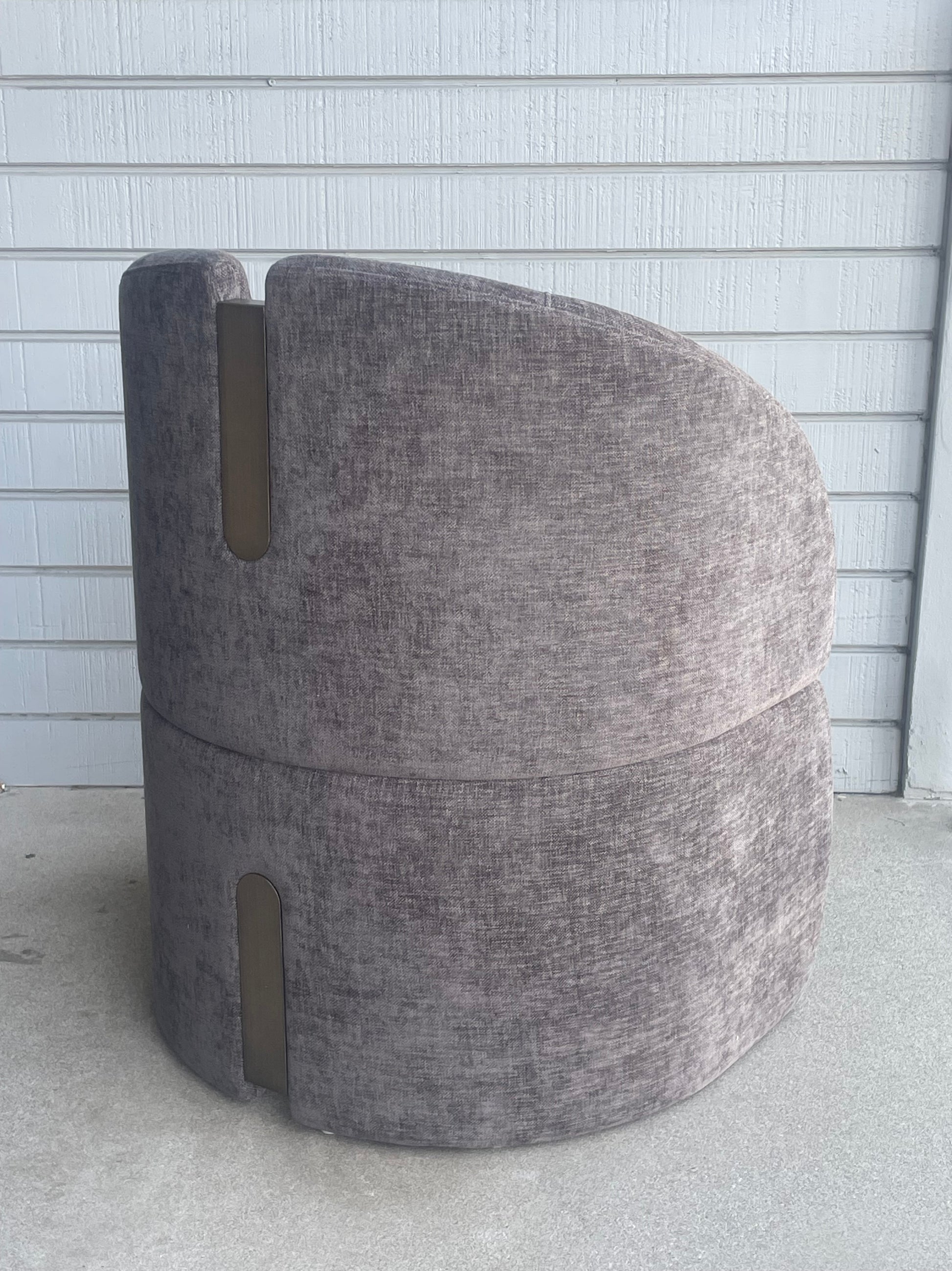 chenille dining chair brown