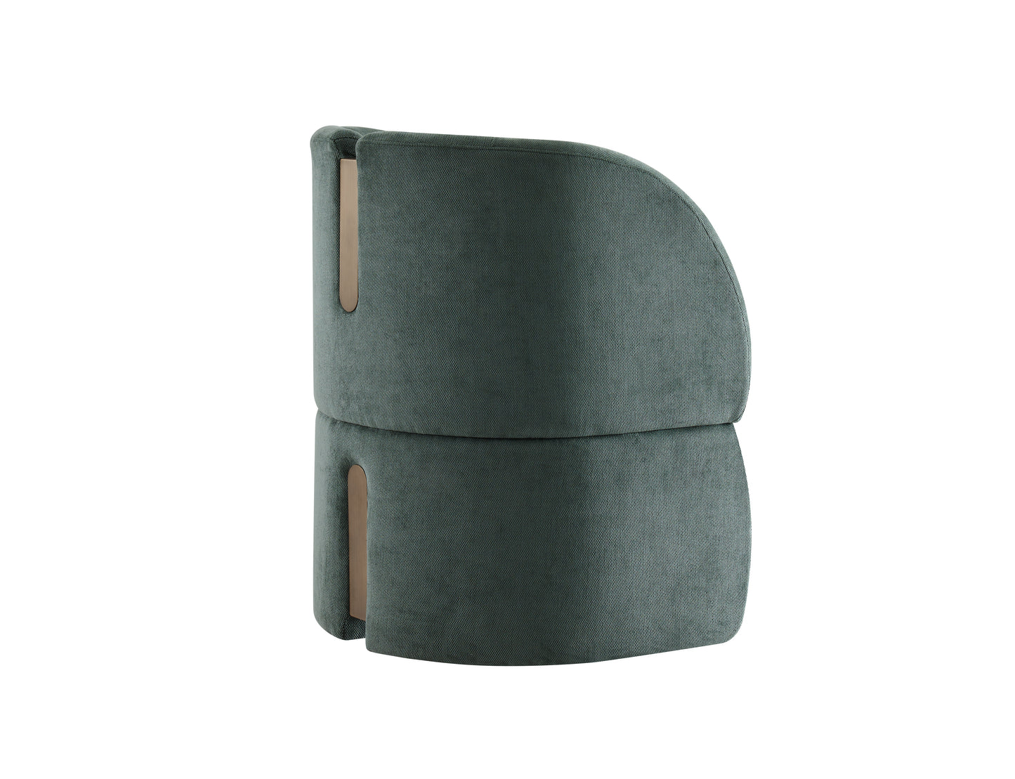 green curved chenille dining chair armchair