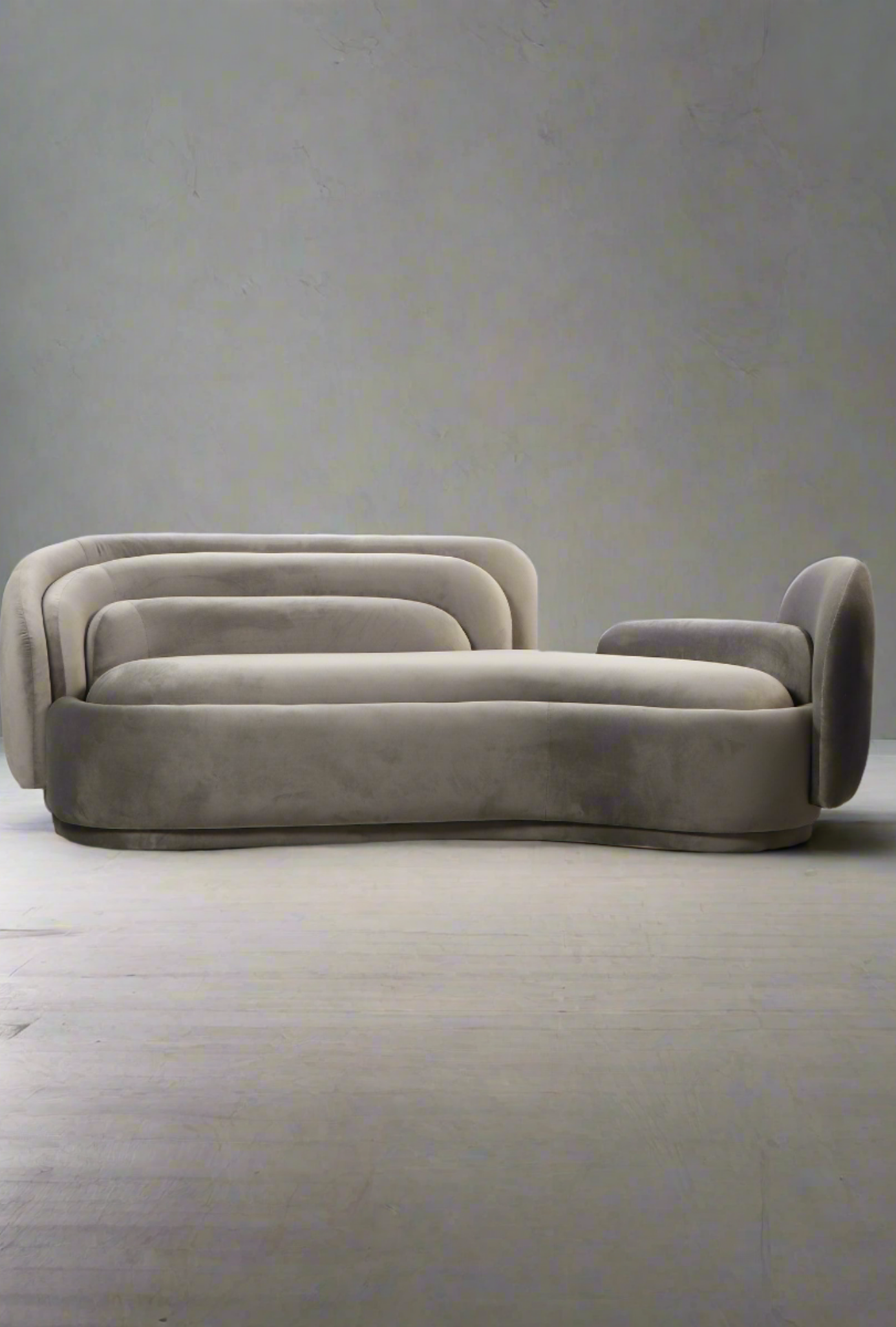 gray curved modern sofa