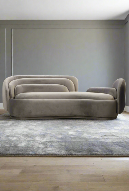 gray velvet chic sofa