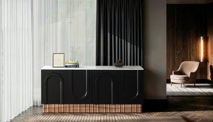 modern black architectural sideboard