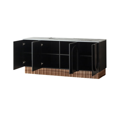 architectural black tv console cabinet