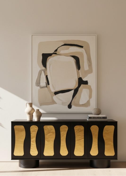 modern black entry cabinet