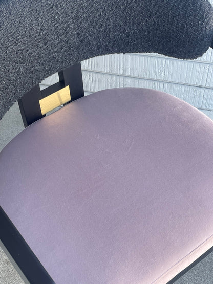 velvet and boucle dining chair