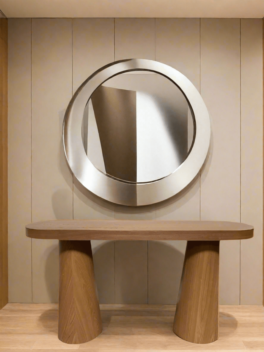 Architectural wood console by Statements by J