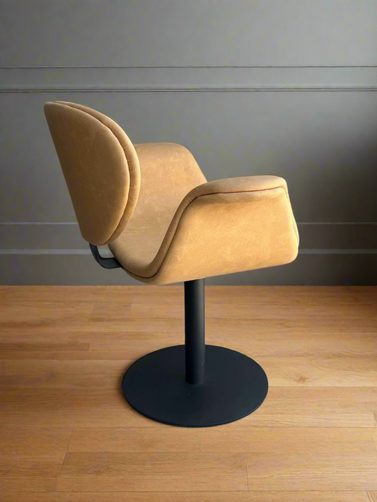 Tulip Swivel Chair in Camel and Black