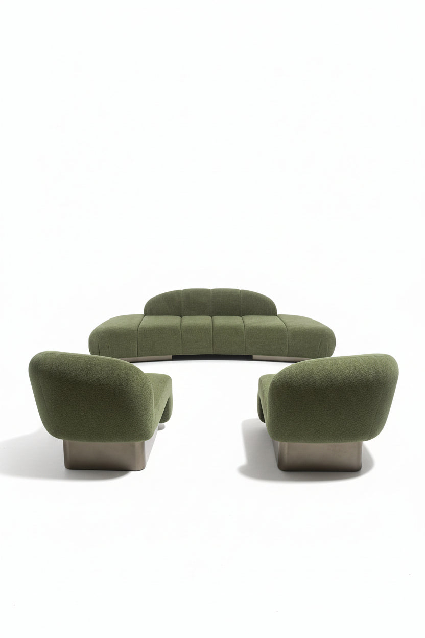 green living room set contemporary