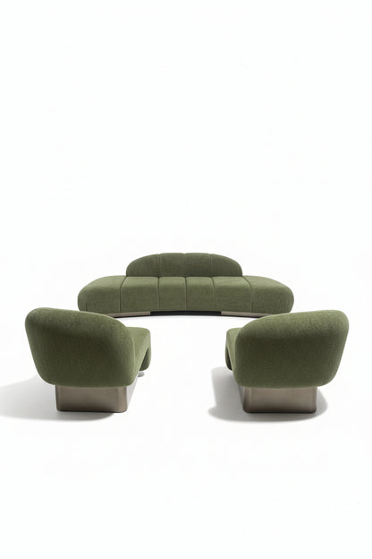 green living room set contemporary