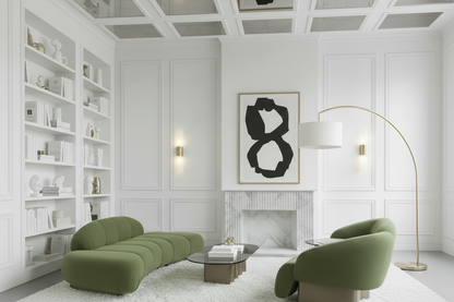 Kaia 3 pcs Modern Living Room Set-Curved Sofa and 2 Chairs in Green