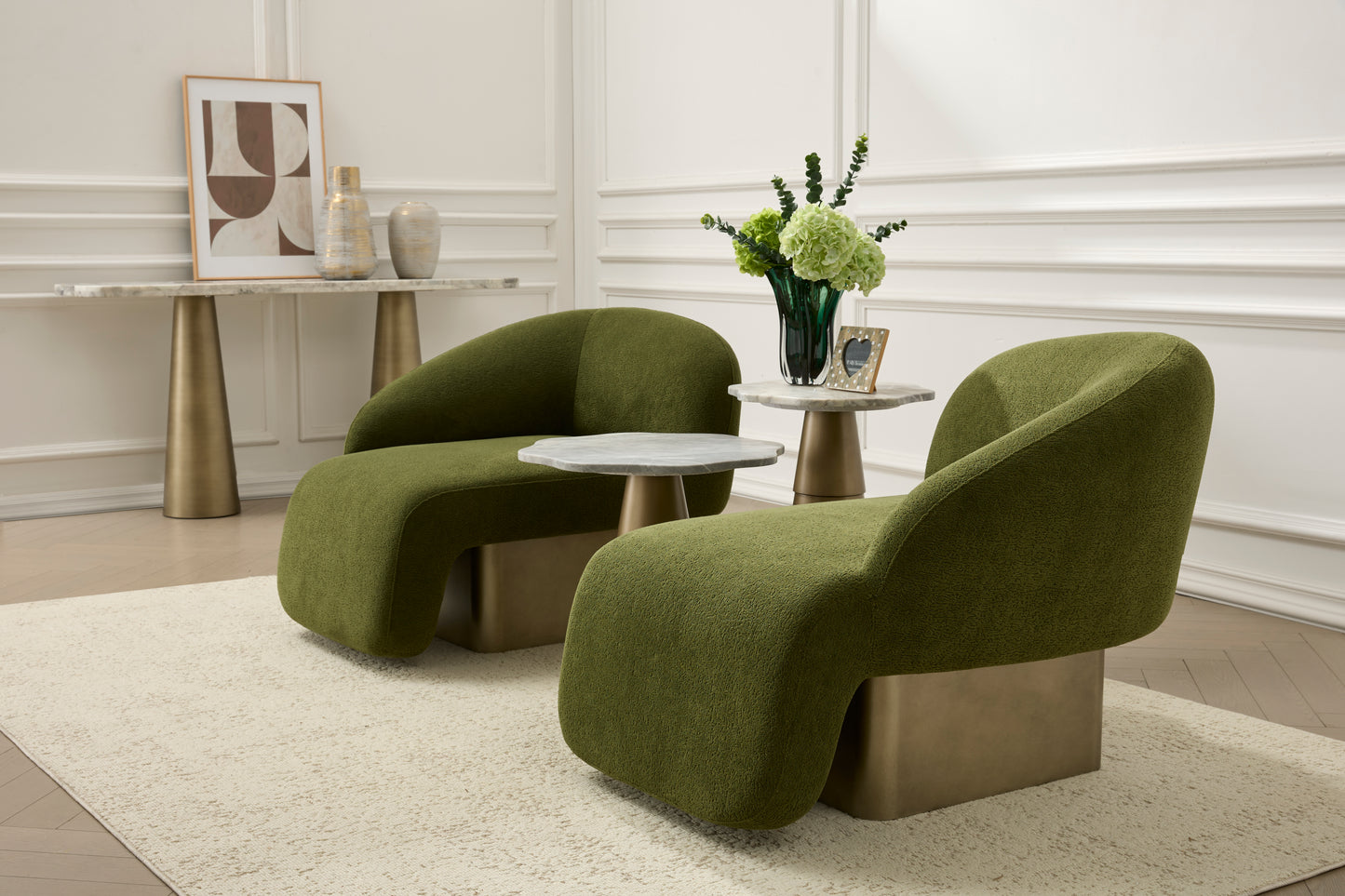 green living room accent chairs