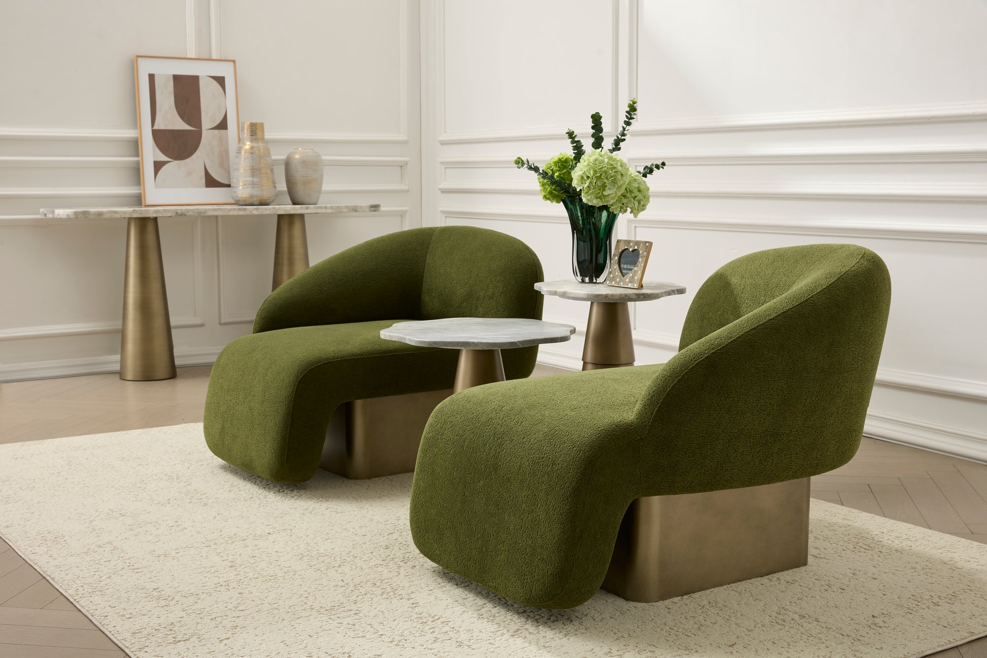 green living room accent chairs