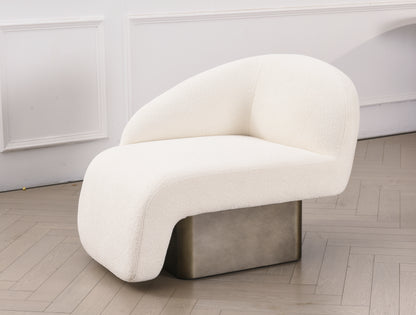 White luxury modern chair with metal base