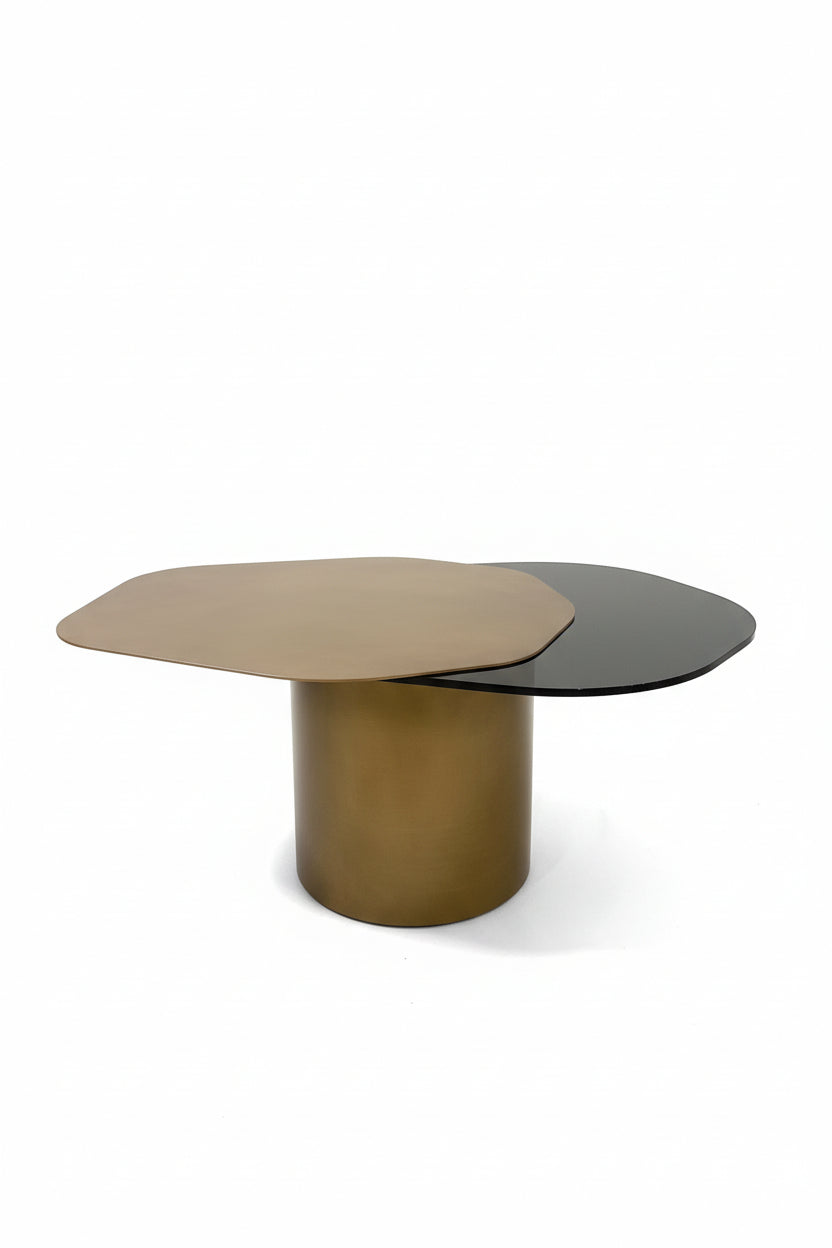 43" free form coffee table in gold