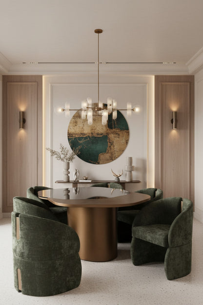 Bently Green and Gold Armchair Dining Chair