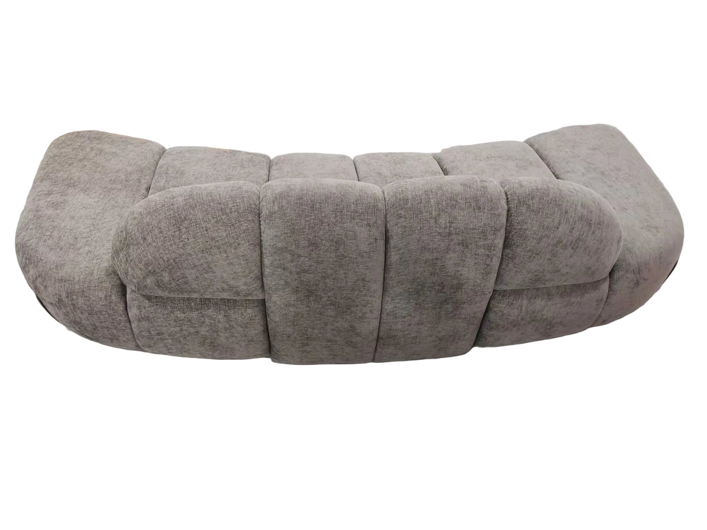 brown upholstered sofa in chenille fabric with back design