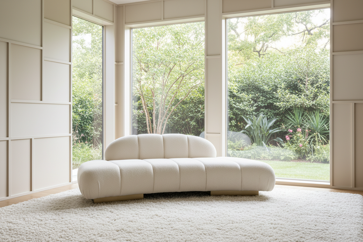 white luxury modern sofa with gold base