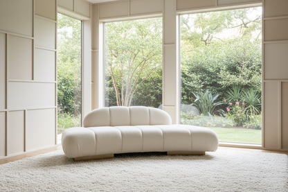 white luxury modern sofa with gold base