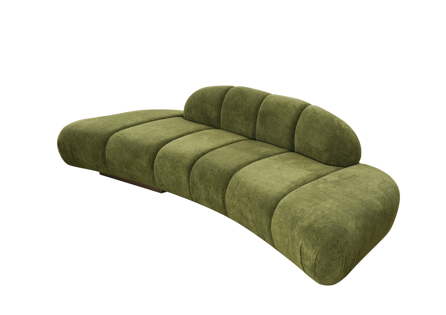 green boucle sofa