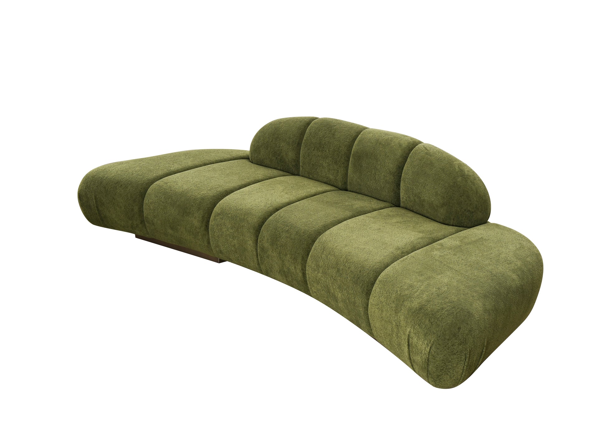 green boucle sofa