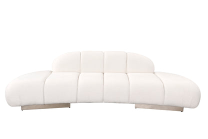 white channel tufted luxury contemporary sofa