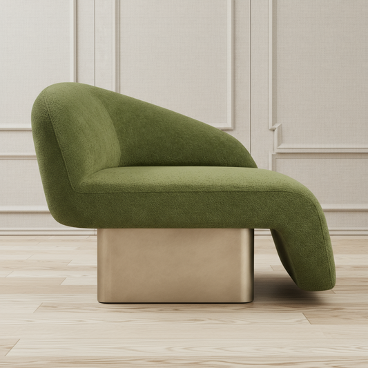 Kaia modern green chair with gold base by Statements by J